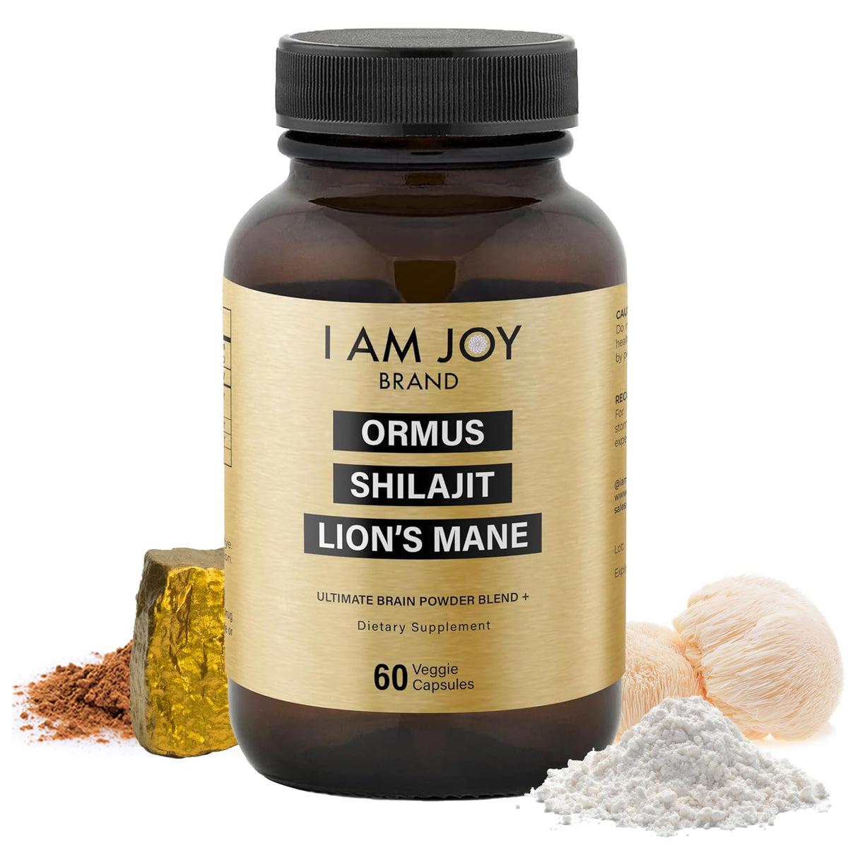 I Am Joy co. Ormus Shilajit Lion's Mane Brain Power - 60 Vegan Capsules