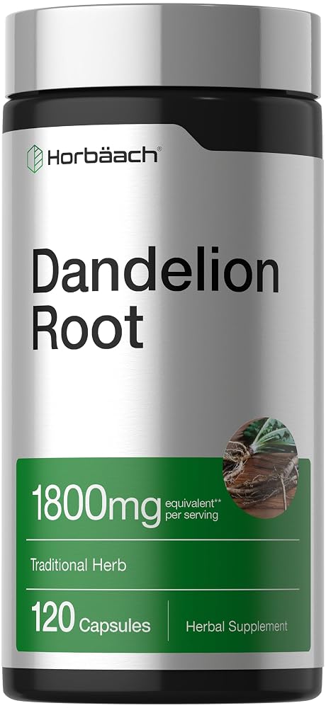 Horbäach Dandelion Root Supplement - 120 Capsules