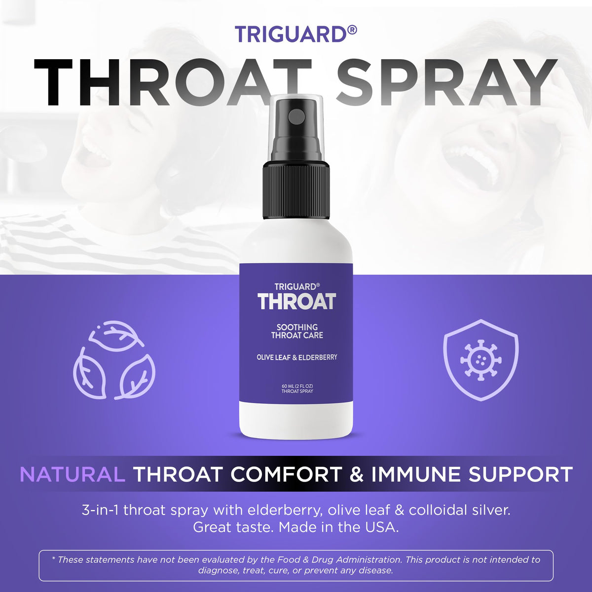 Oxygen Nutrition TriGuard Throat Spray with Elderberry - 2 oz - image 3