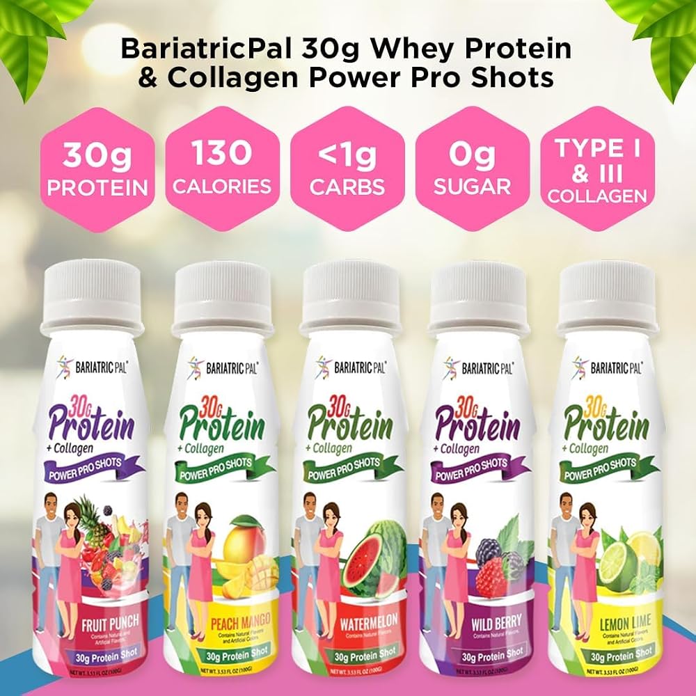 BariatricPal 30g Whey Protein & Collagen Power Pro Shots Watermelon - 12 Bottles - image 5