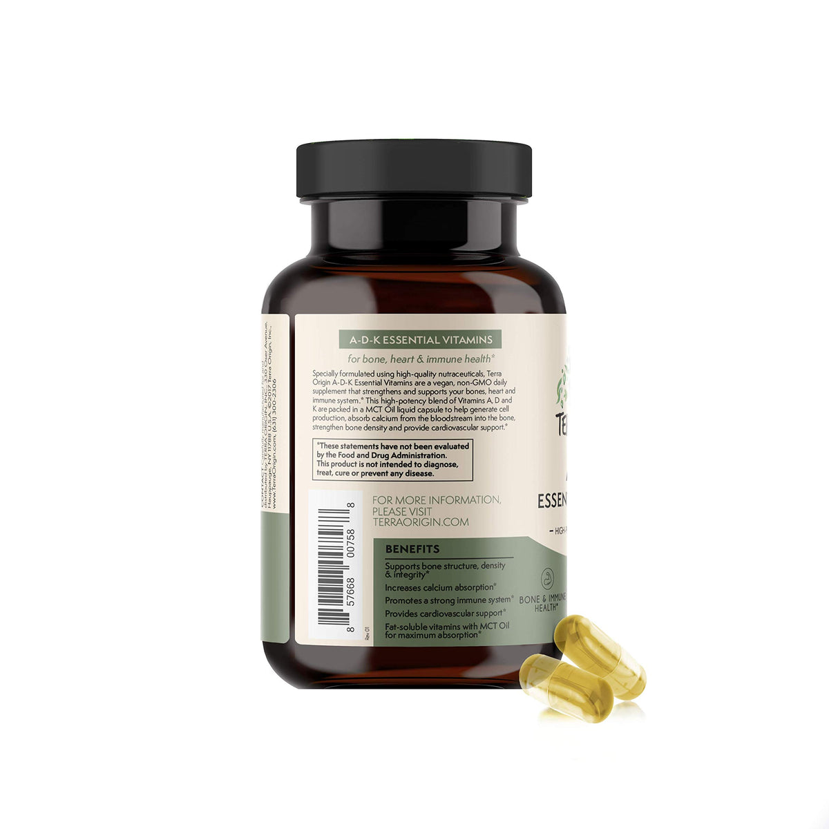 TERRA ORIGIN ADK Essential Vitamin Supplement - 60 Capsules - image 6