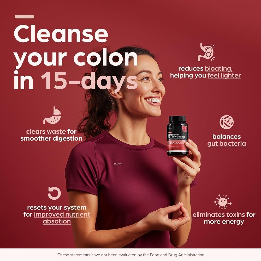 THINBI Colon Cleanse Capsules with Berberine - 30 Capsules - image 2