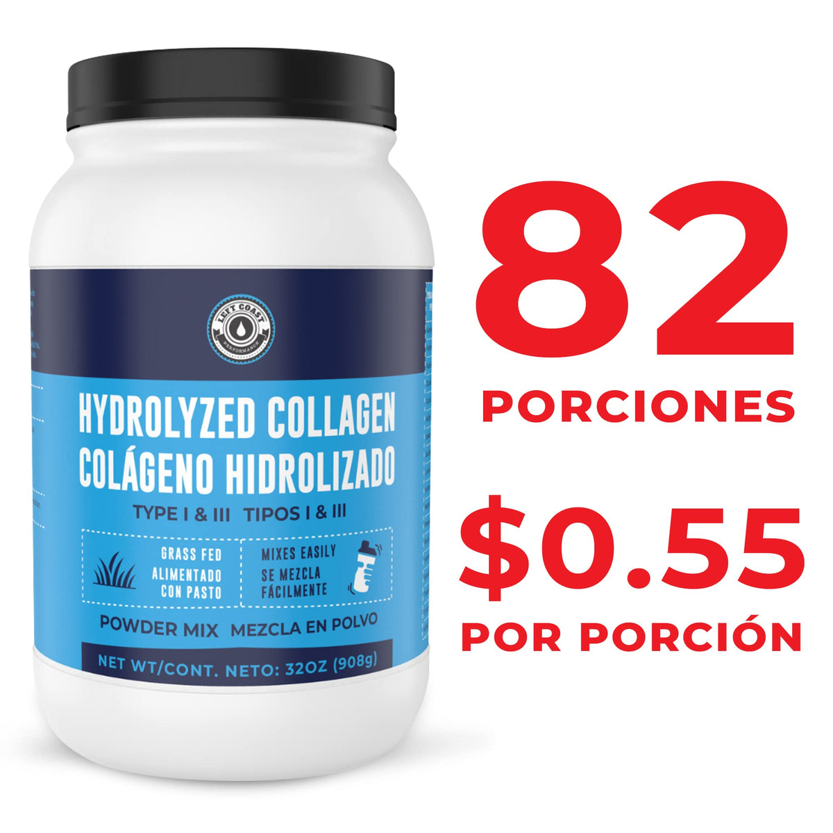 Left Coast Performance Collagen Hydrolyzed Powder - 32 oz - image 2