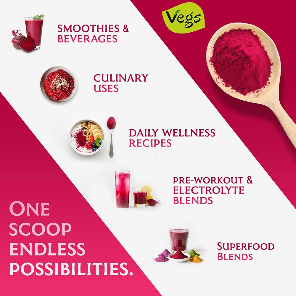 Vegs Beet Root Juice Powder 20:1 Concentrate - 30 Servings - image 8