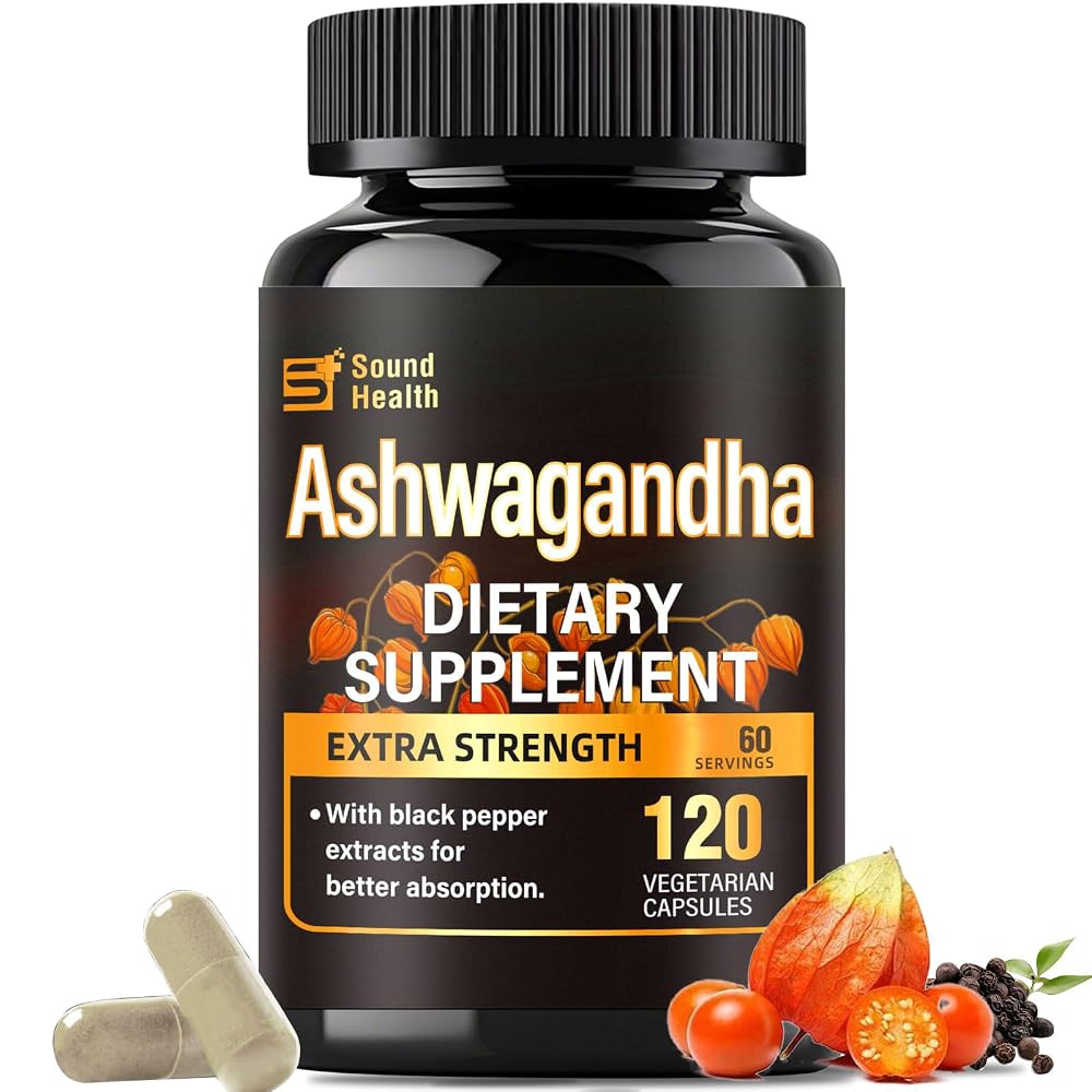 SoundHealth Organic Ashwagandha Capsules Supplement