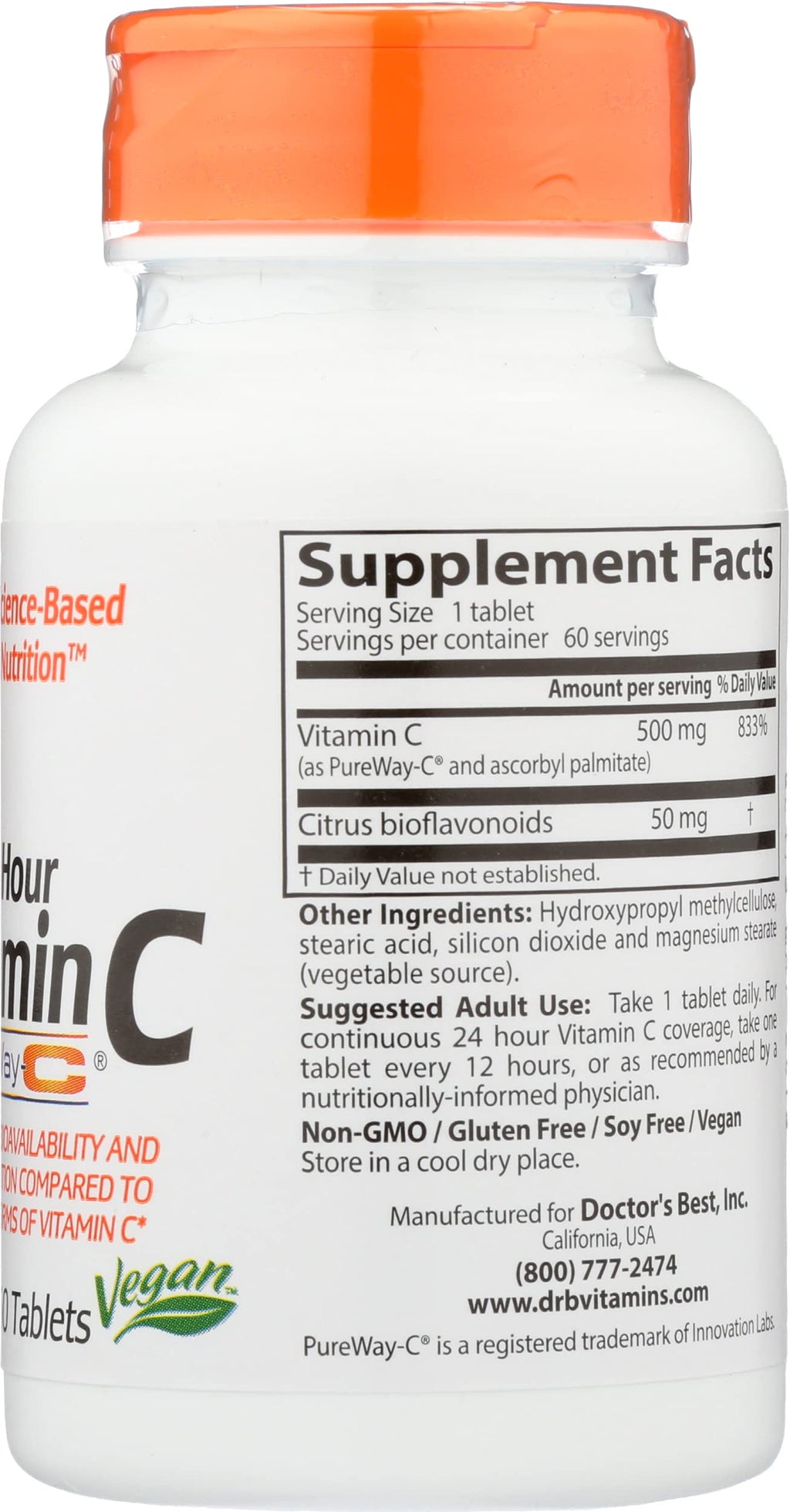 Doctor's BEST Sustained Release Vitamin C with Pureway-C - 60 Tablets - image 4
