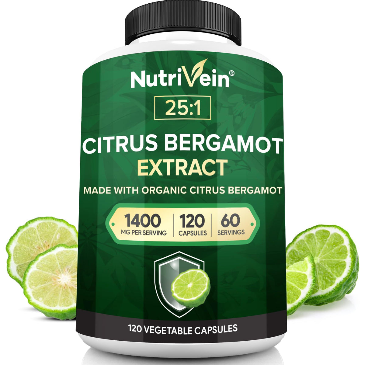 Nutrivein Citrus Bergamot Supplement 1400mg - 120 Capsules