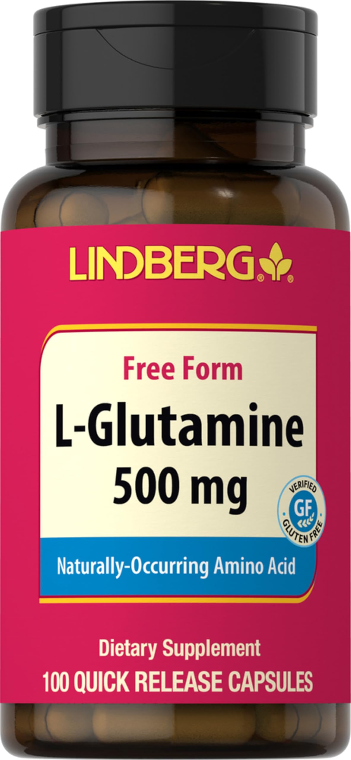 Lindberg L-Glutamine 500mg - 100 Capsules
