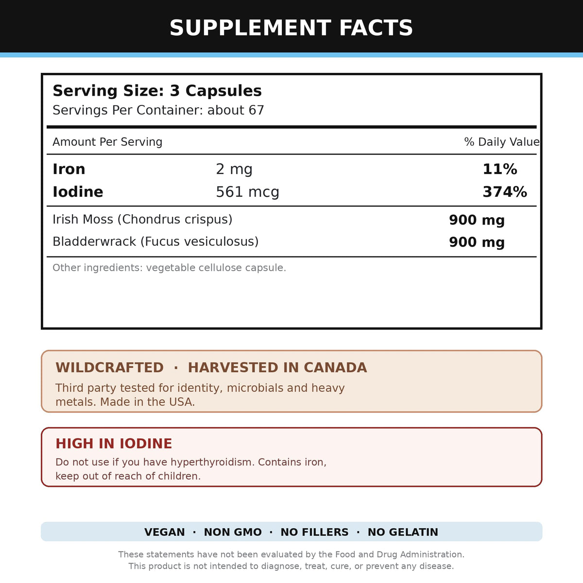 Alkaline Herb Sea Moss & Bladderwrack 900 mg - 200 Capsules - image 4