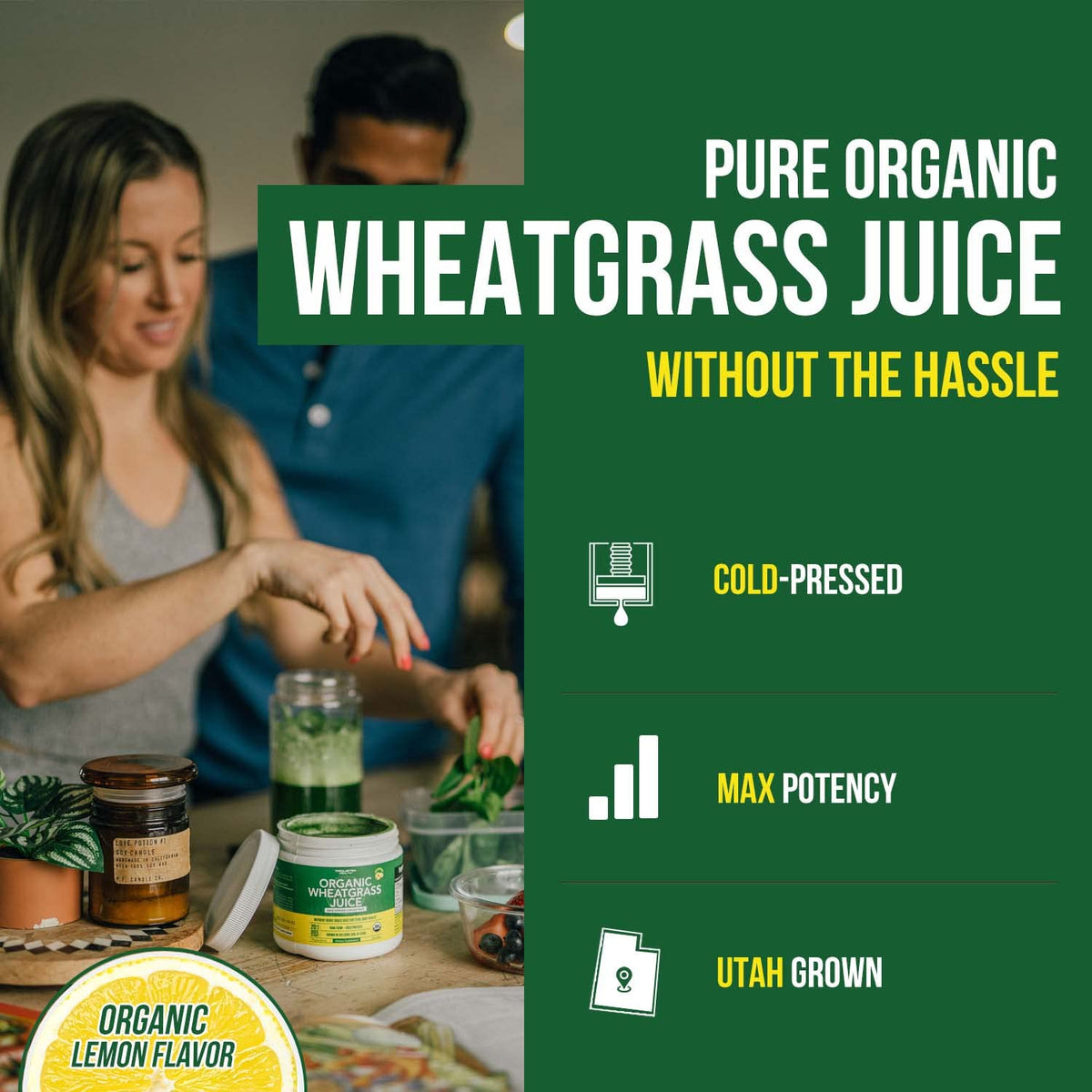 Triquetra Health Organic Wheatgrass Juice Powder - 60 Servings - image 2