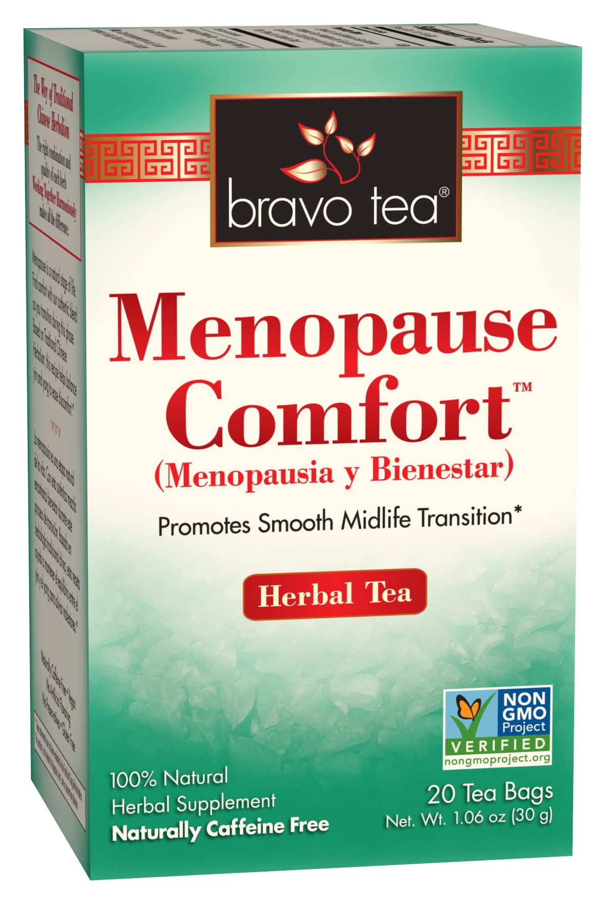 Bravo Tea Menopause Comfort Herbal Tea Caffeine Free - 20 Tea Bags