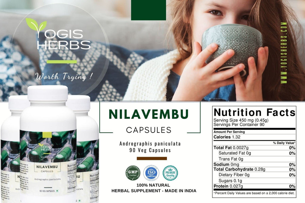 YOGIS HERBS Nilavembu Andrographis Paniculata Capsules for Immune Support - image 2