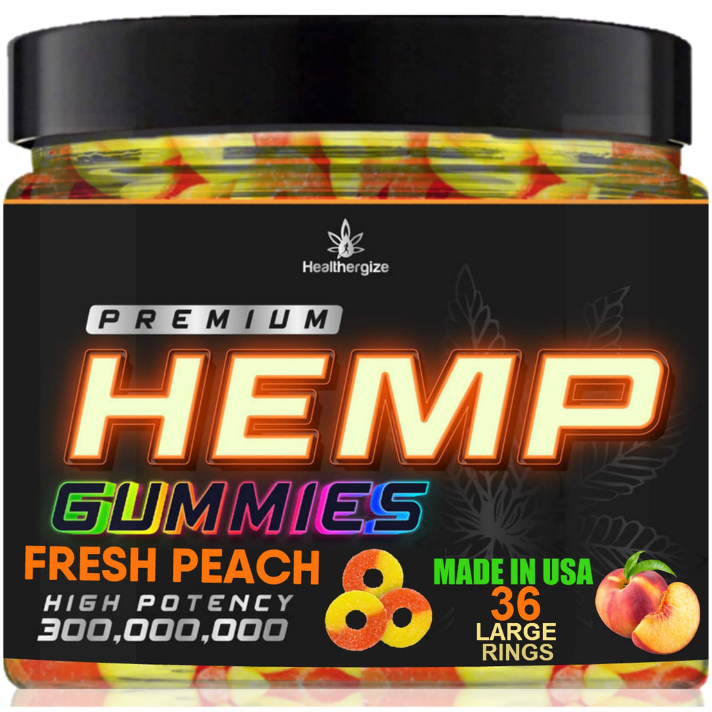 Healthergize Hemp Gummies Sleep Peach Ring - 36 Count