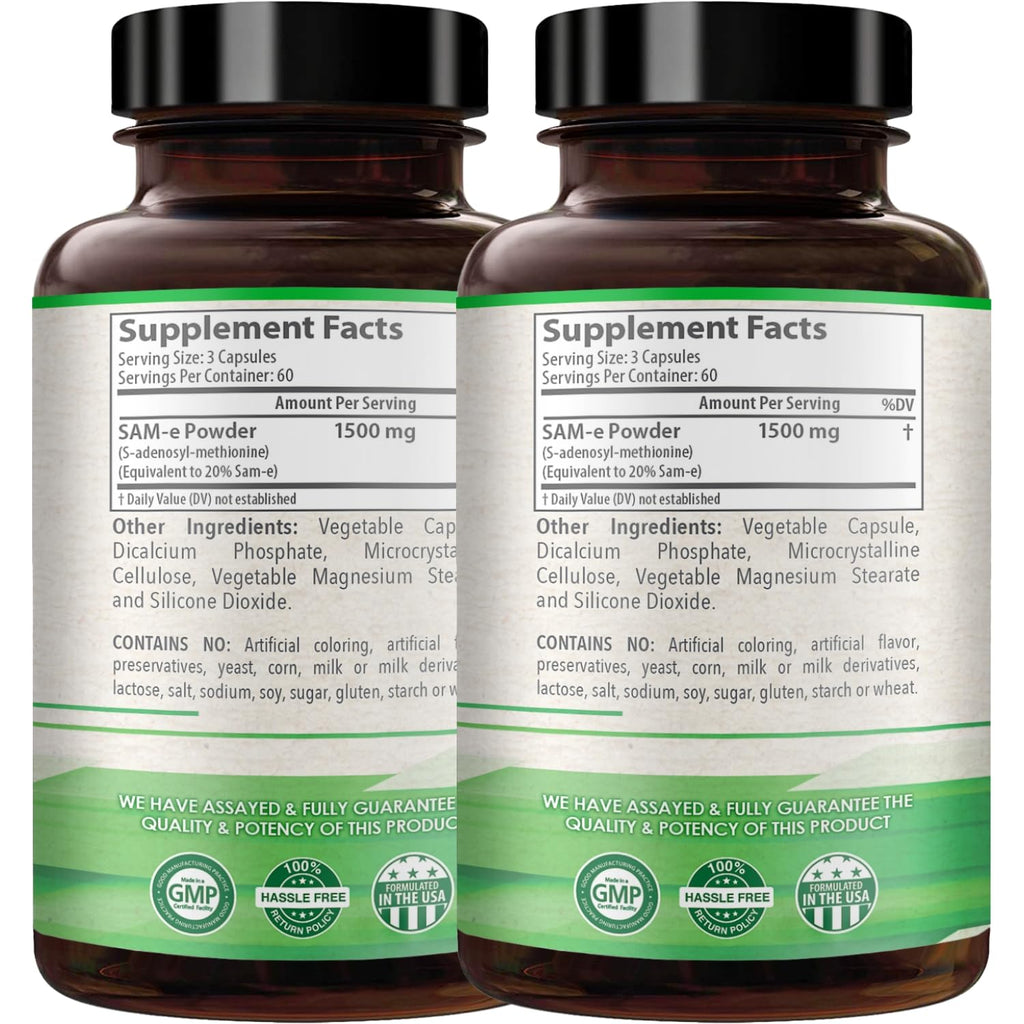 HealthyWayRx SAM-e 1500mg Capsules Brain & Mood Support - 120 Servings - image 3