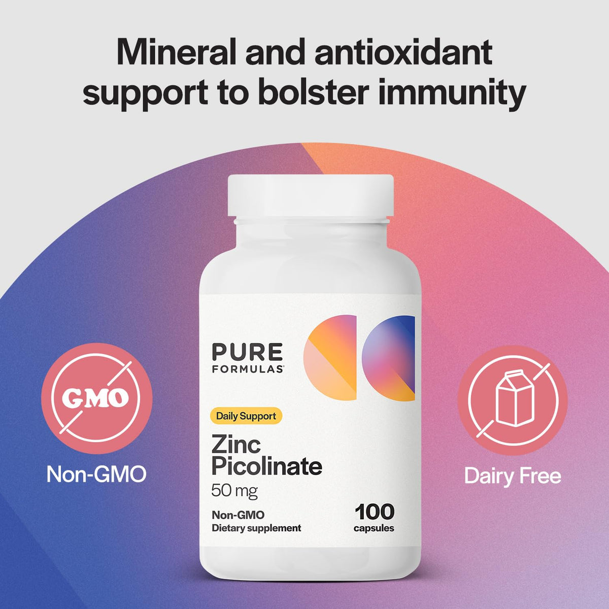 PureFormulas Zinc Picolinate 50 mg Immunity Support - 100 Capsules - image 3