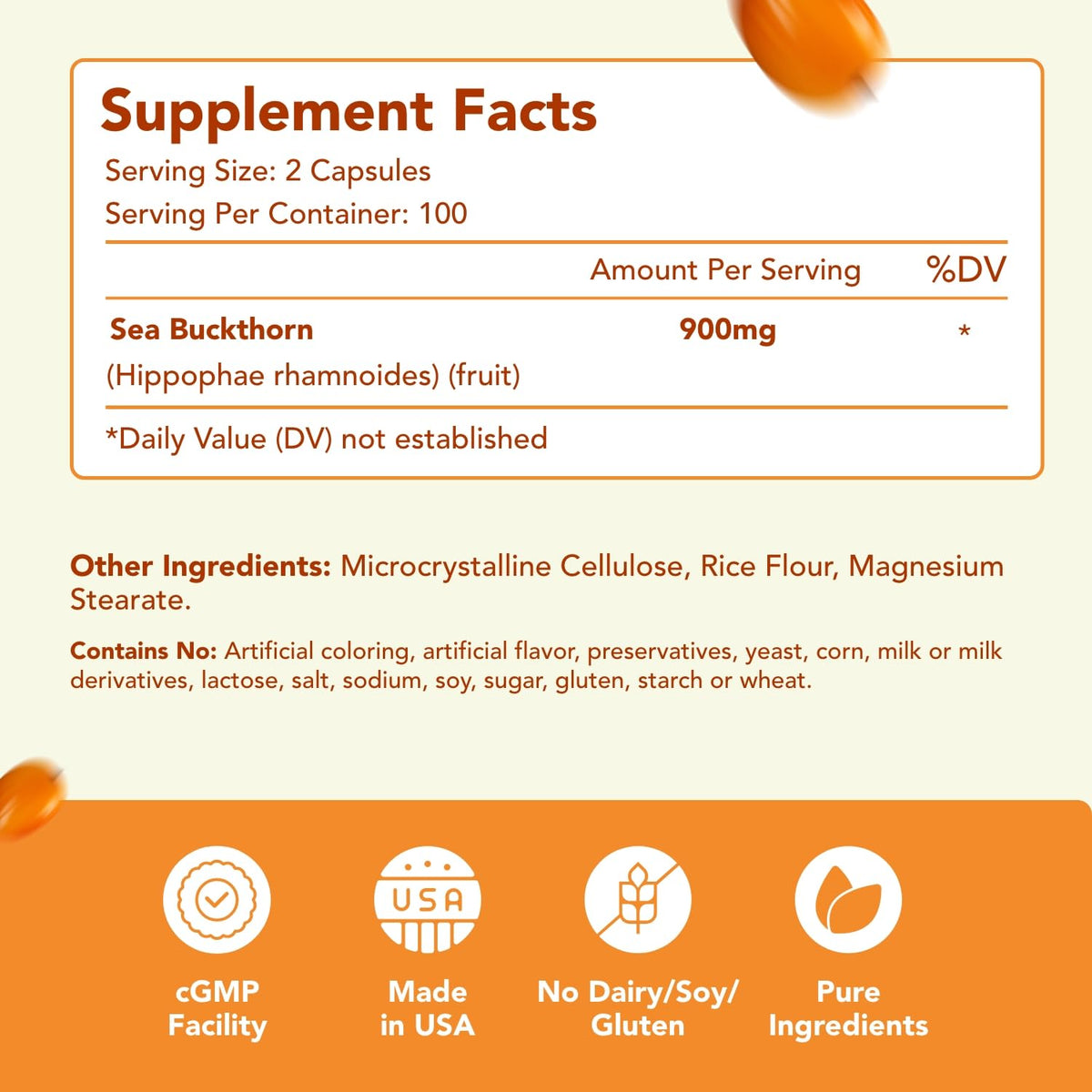 Healthy Way Pure Omega 7 Sea Buckthorn Oil - 200 Capsules - image 2