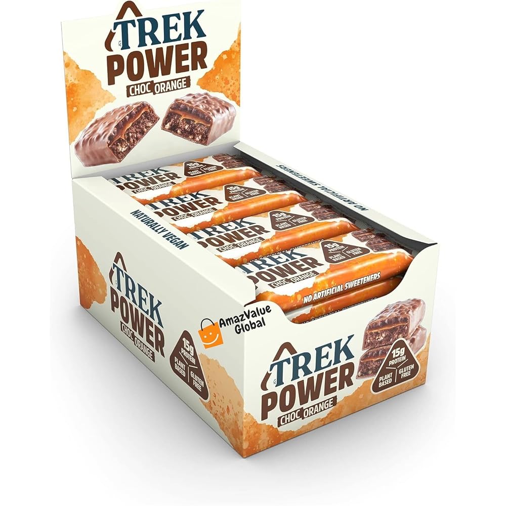AmazValue Global Trek High Protein Power Chocolate Orange Bar - 16 Pack