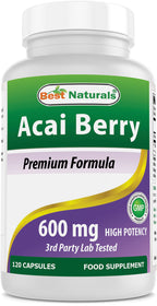 Best Naturals Acai Berry 600mg Antioxidant Support - 120 Capsules