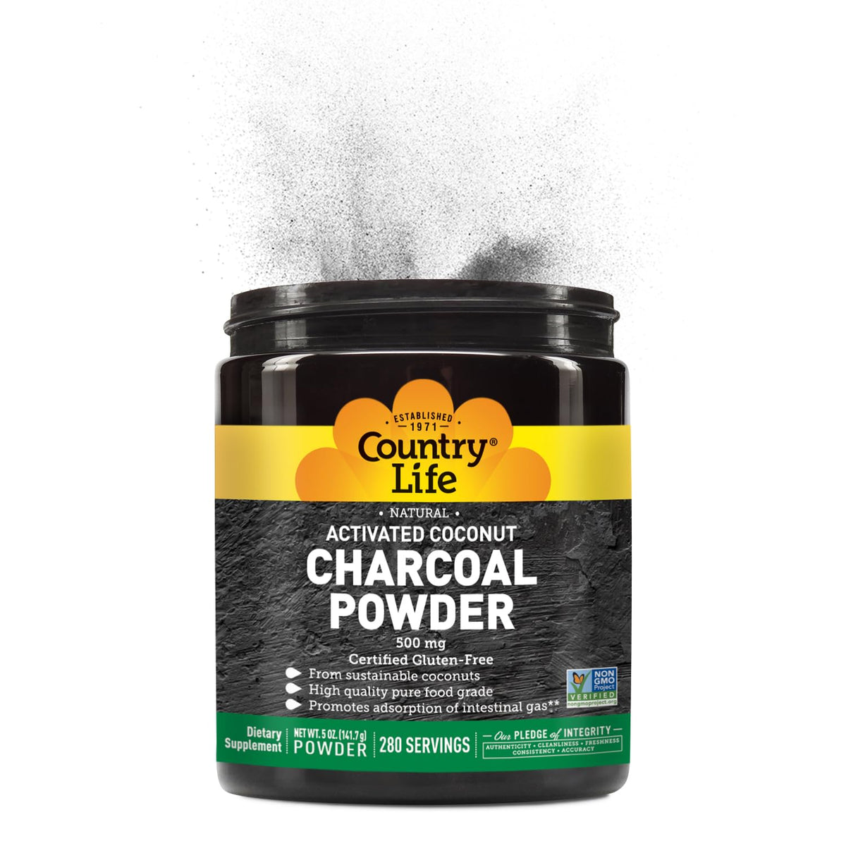 Country Life Coconut Activated Charcoal Powder 500 mg - 5 oz - image 4
