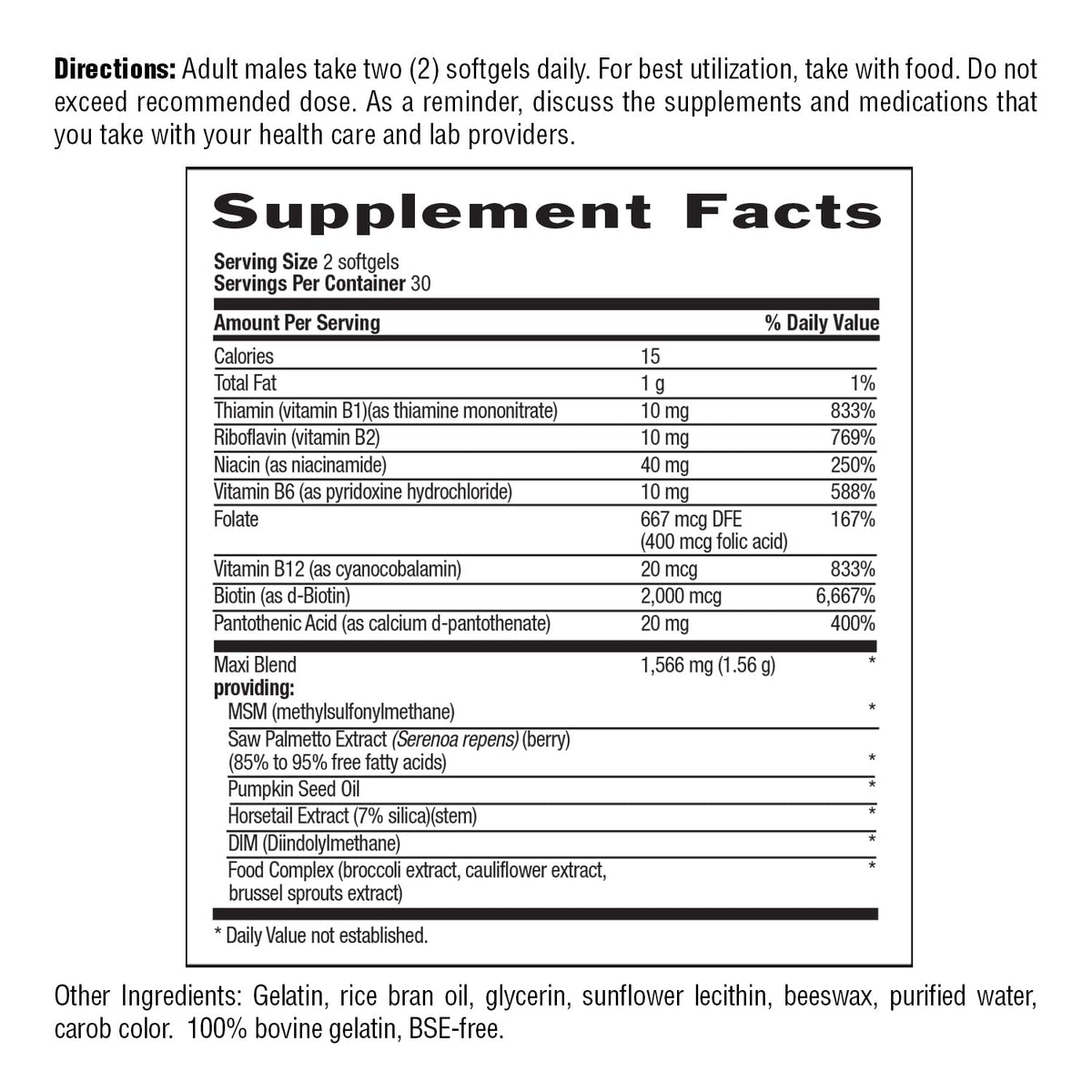 Country Life Maxi-Hair for Men with Biotin & Saw Palmetto - 60 Capsules - image 4