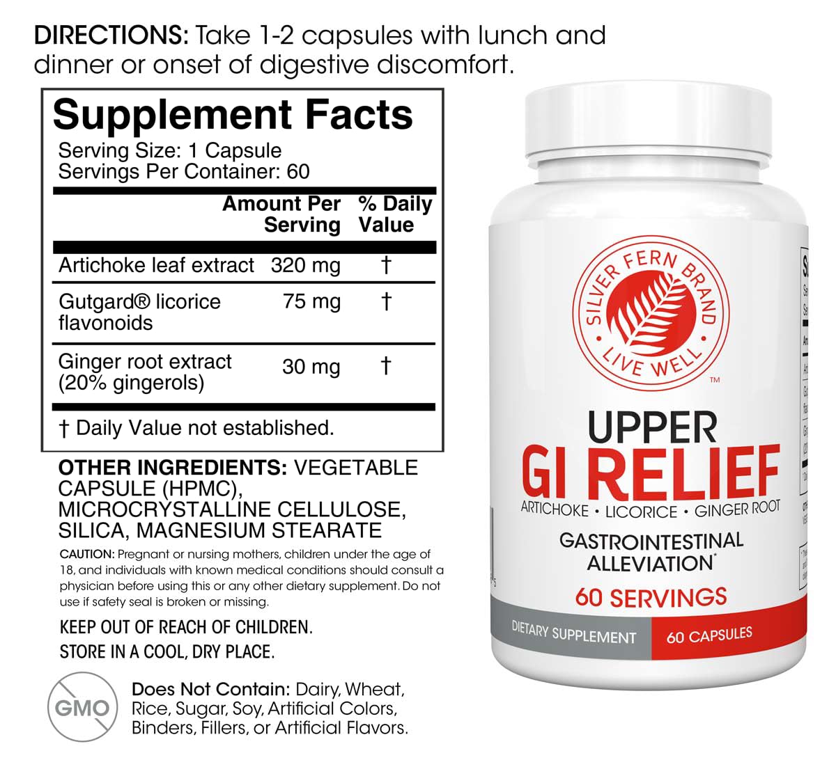 Silver Fern GI Relief - Natural Herbal Supplement - All Natural