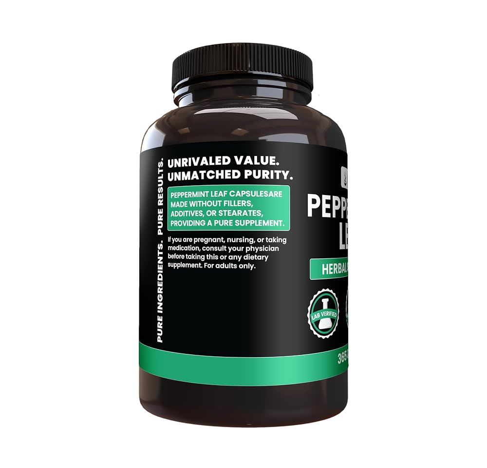 PURE ORIGINAL INGREDIENTS Peppermint Leaf - 365 Capsules - image 3
