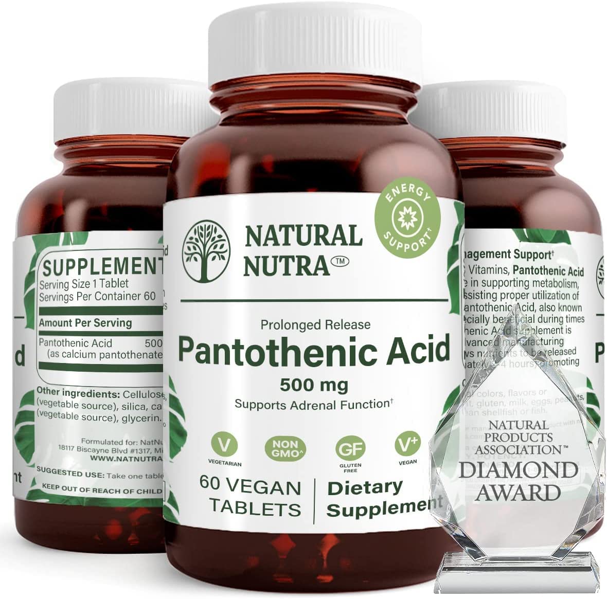 Natural Nutra Pantothenic Acid 500 mg Supplement Parent