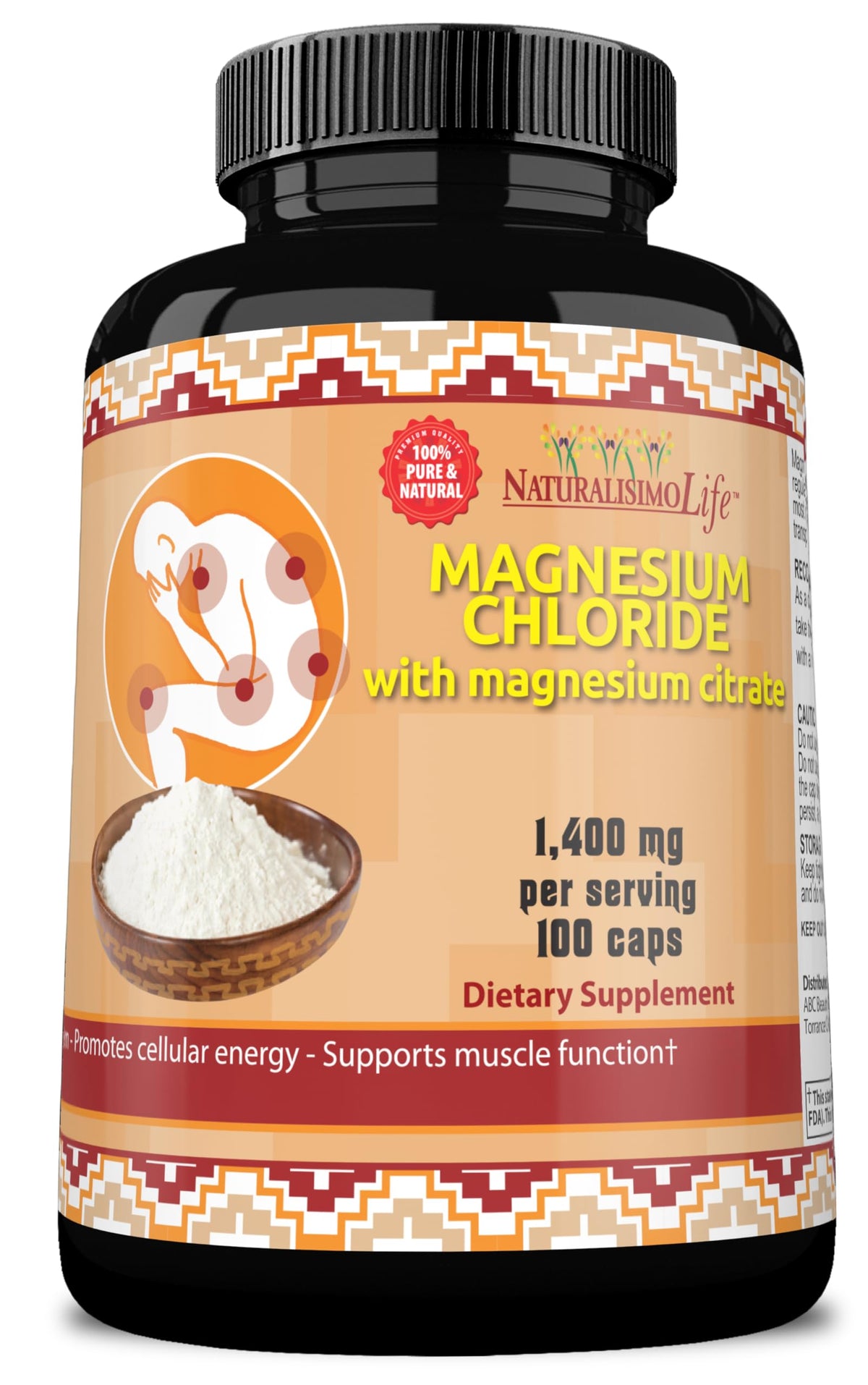 NaturalisimoLife Magnesium Chloride 1400 mg - 100 Capsules