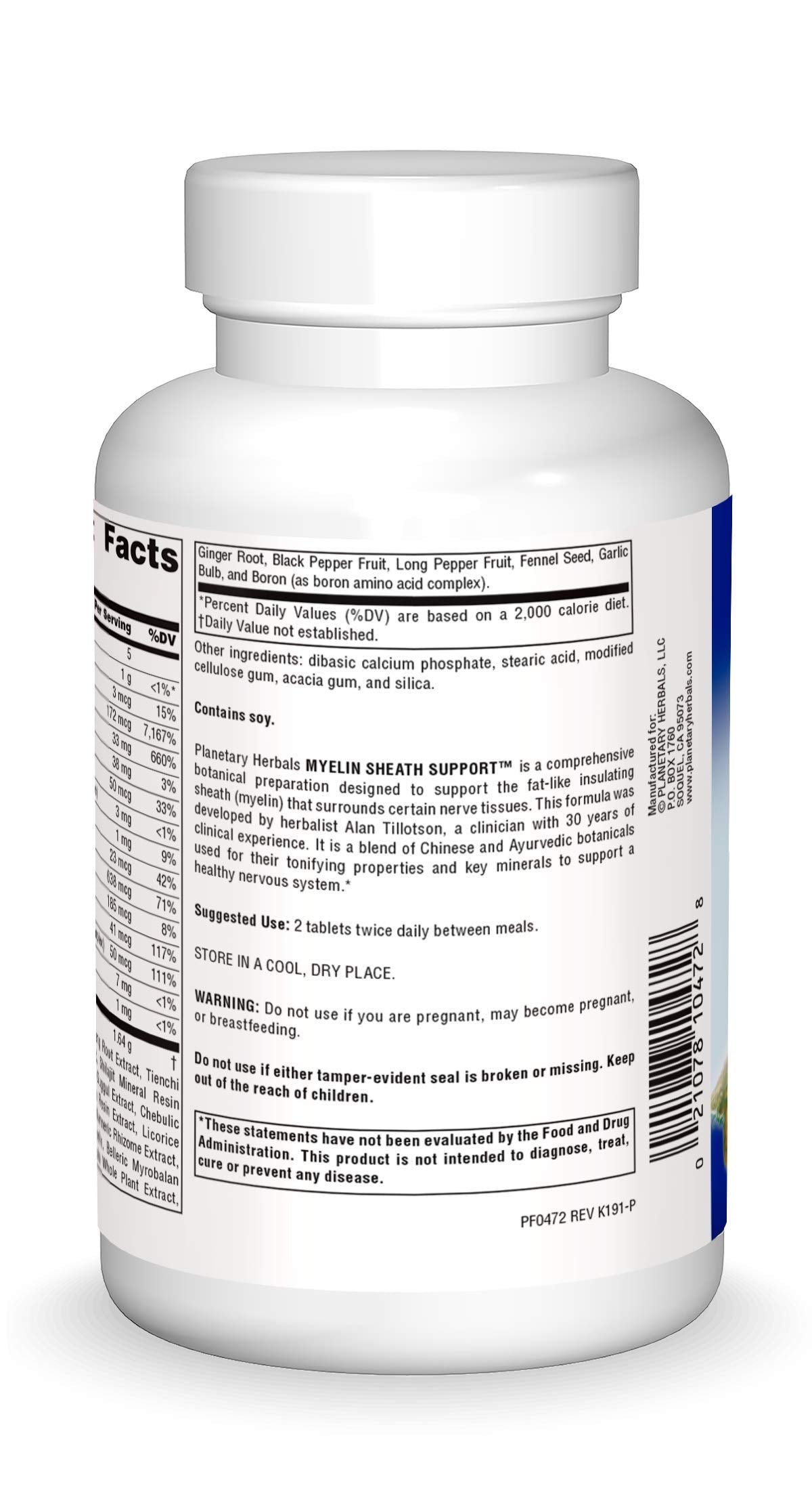 Planetary Herbals Myelin Sheath Support 820 mg - 180 Tablets - image 2
