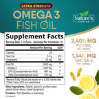 Nature's Choice Omega 3 Fish Oil Supplements - 2400mg Fish Oil Per