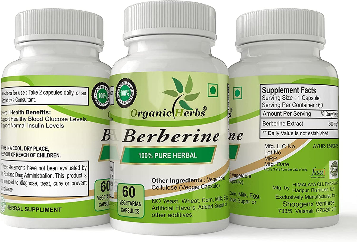 Organic Herbs Ayurvedic Berberine - 240 Capsules - image 2