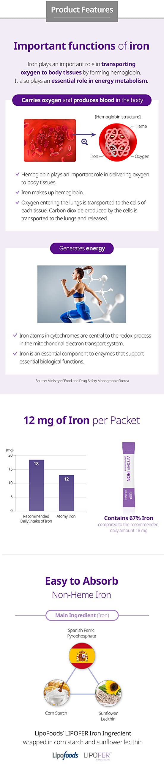 Generic A.T.O.M.Y. Iron Blueberry Non-heme Iron Supplement - 60 Packets - image 4