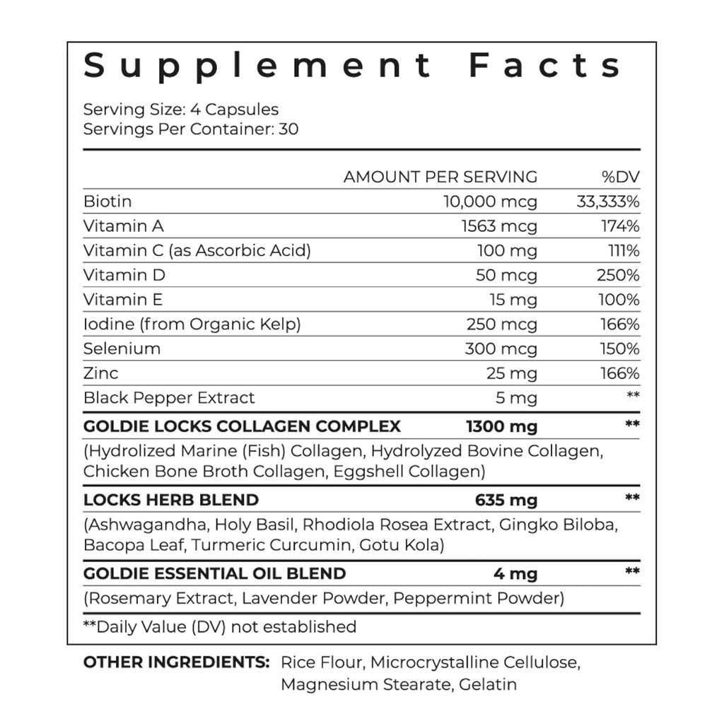 Goldie Locks Hair Growth Supplements Original Formula - 120 Capsules - image 9