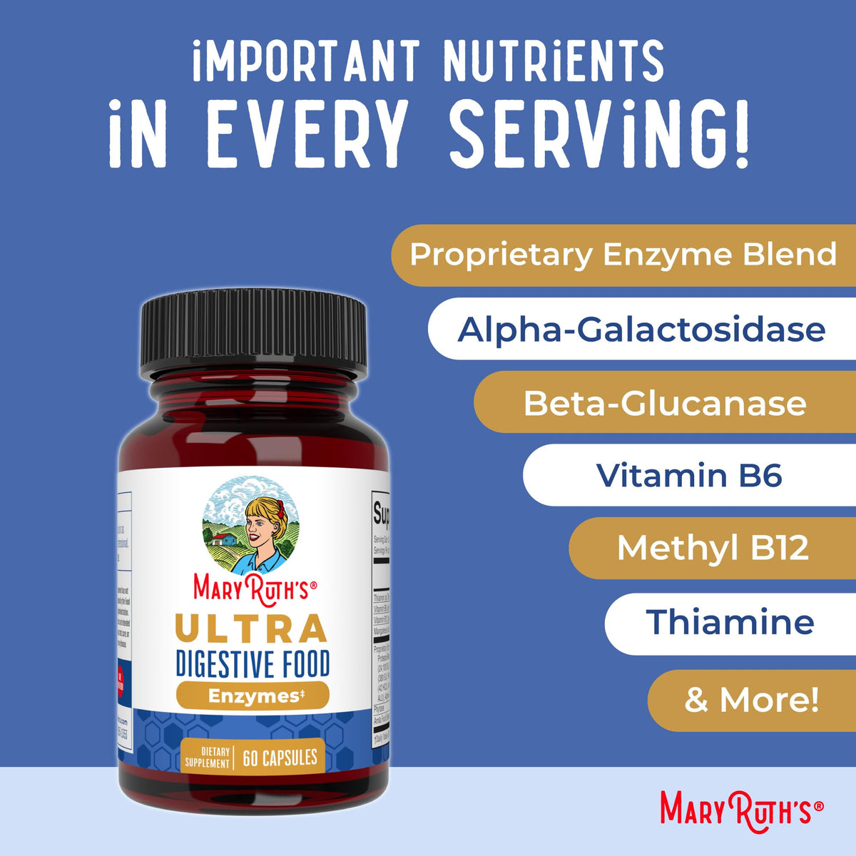 MARYRUTH'S Ultra Digestive Enzymes Supplement - 60 Capsules - image 7