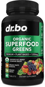 DR. BO Organic Superfood Greens & Fruit Supplement - 60 Tablets