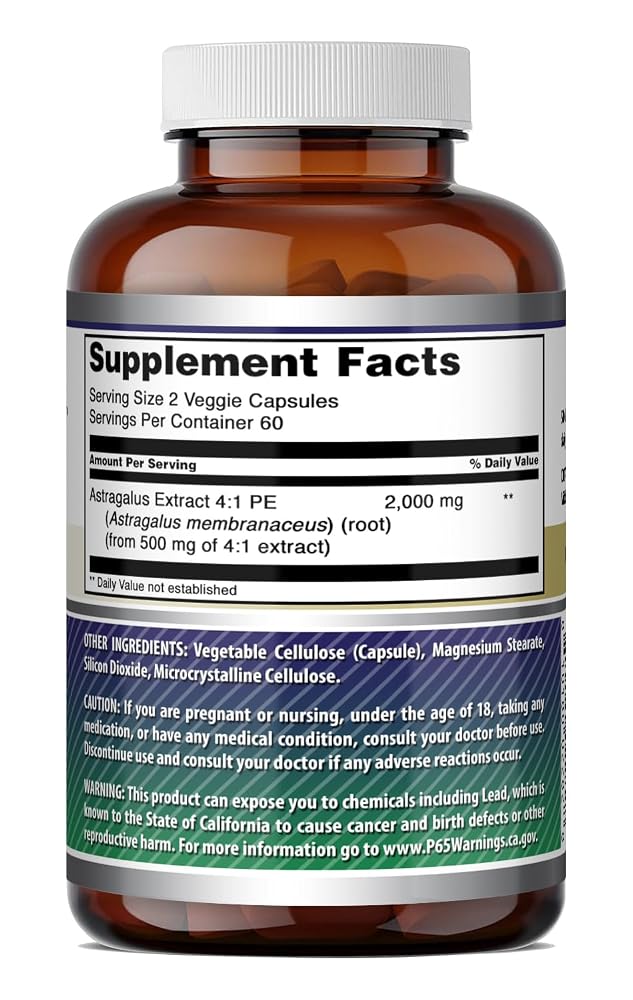 Amazing Formulas Astragalus 2000 mg Per Serving Capsules Supplement