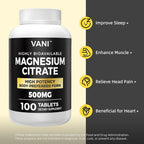 VANI Magnesium Citrate 500mg for Sleep - 100 Capsules - image 6