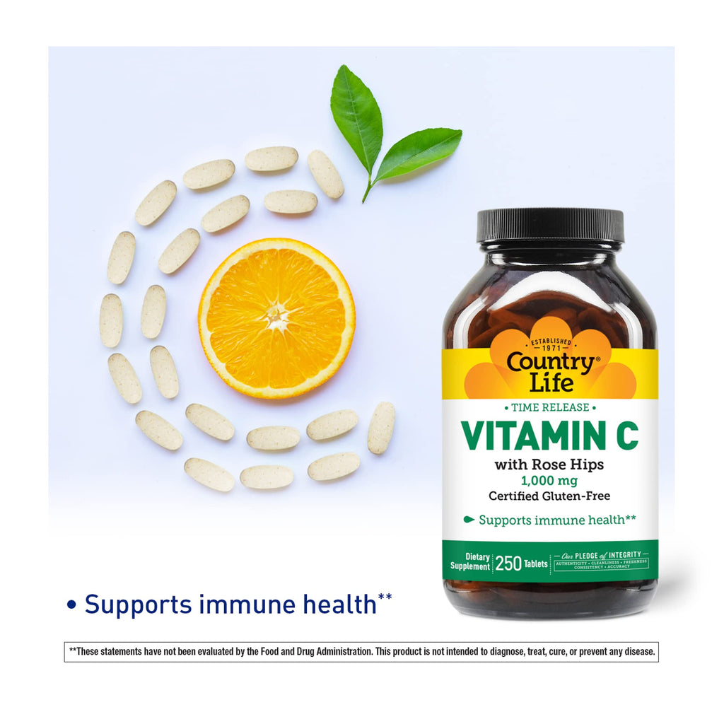 Country Life Vitamin C 1000mg Time Release - 250 Tablets - image 4