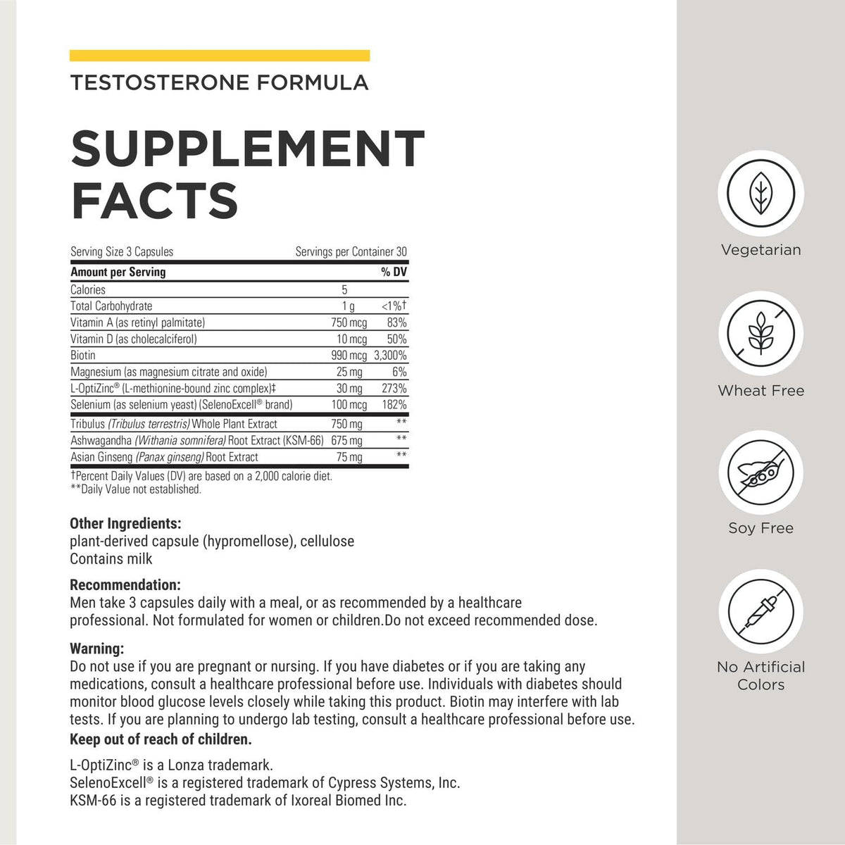 Integrative Therapeutics Testosterone Formula Men's Health - 90 Capsules - image 3