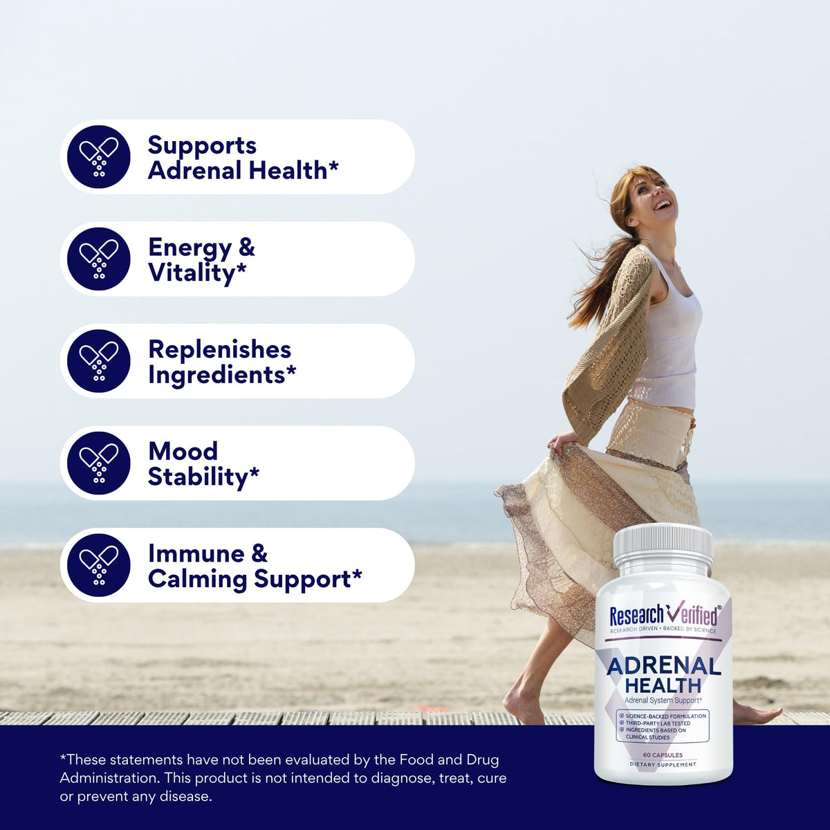 Research Verified Adrenal Support - 360 Capsules - Support Adrenal