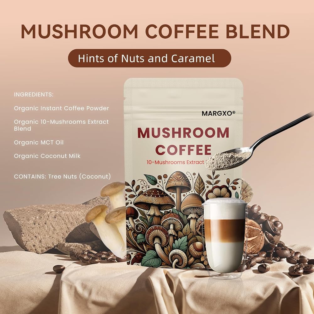 MARGXO Mushroom Coffee 10-Mushroom Extract Blend - 30 Servings - image 5