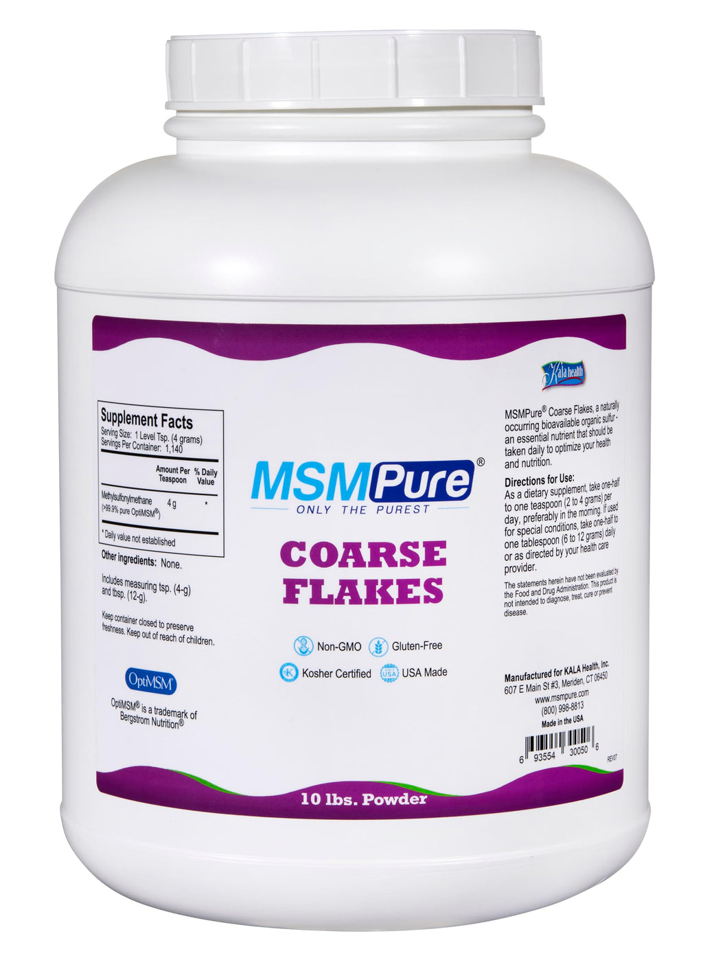 KALA HEALTH MSMPure MSM Powder Joint Support - 10 lb