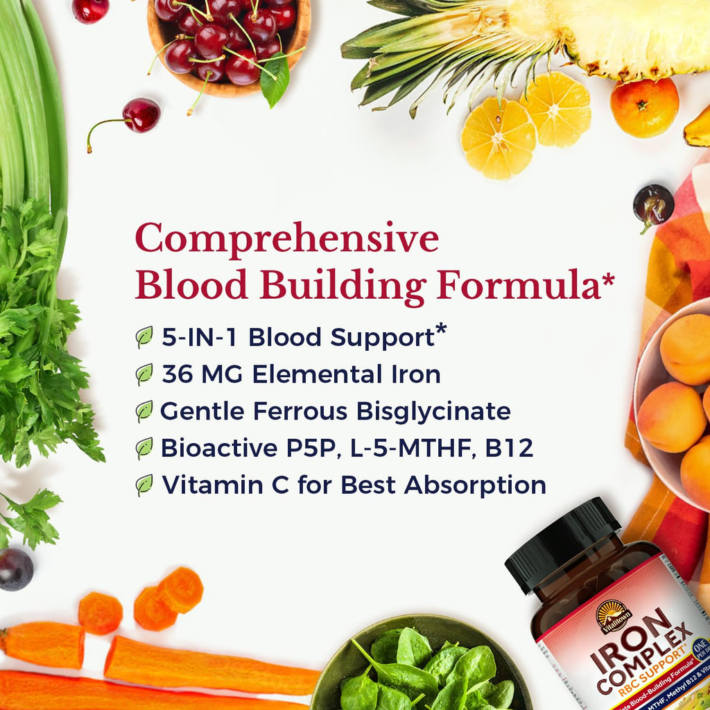 Vitalitown Iron Complex Blood Building Formula - 60 Vegan Capsules - image 3