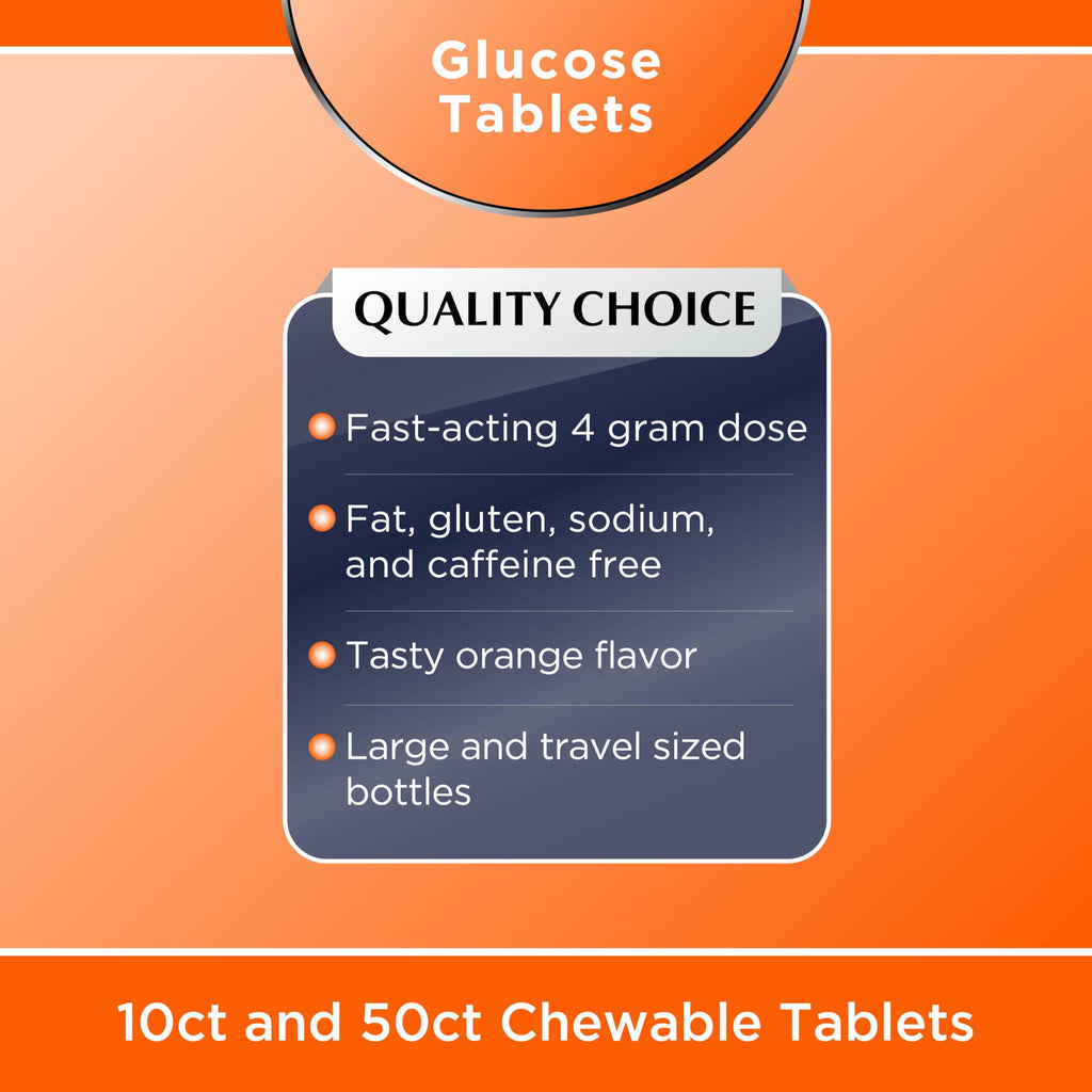 Quality Choice Fast Acting Glucose Tablets Orange Flavor - 50 Tablets - image 5