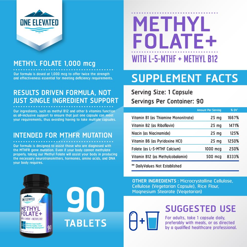 One Elevated Methyl Folate B Complex - 90 Capsules - image 2