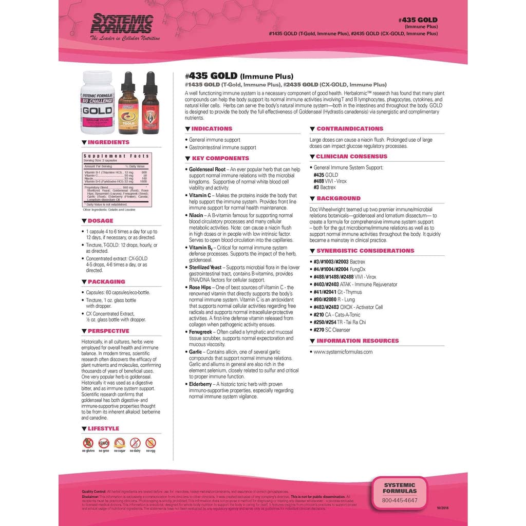 Systemic Formulas Gold Immune Plus - 60 Capsules - image 4
