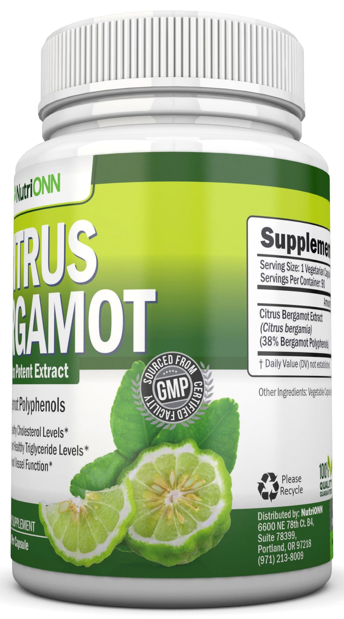 NutriONN Citrus Bergamot 500 mg - 90 Vegetarian Capsules - image 5
