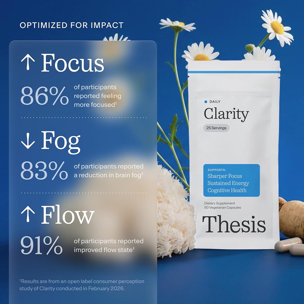 THESIS Clarity Nootropic Supplement for Men & Women with Lions Mane