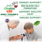 Lifeable Iron Supplements for Kids 10mg + Vitamin C - 90 Gummies - image 3