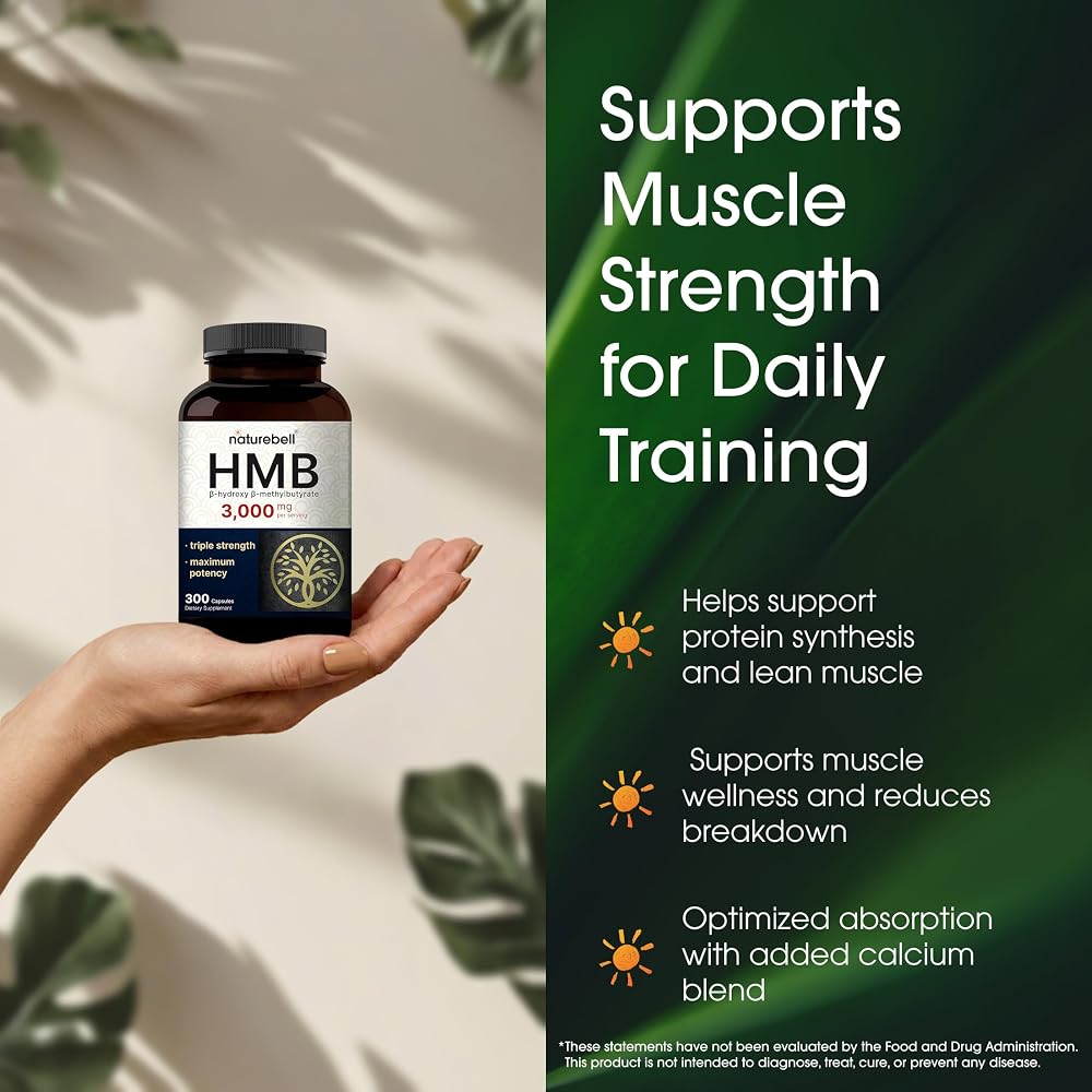 NatureBell HMB 3000mg Muscle Support - 300 Capsules - image 4